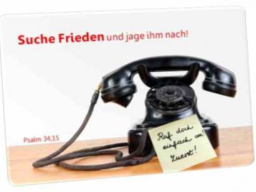 Christliche Postkarte: Nostalgisches Telefon