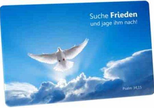 Christliche Postkarte: Weiße Taube, Friedenstaube