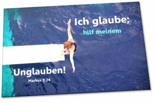 Christliches Poster A2 Jahreslosung 2020  - Motiv: Turmspringerin