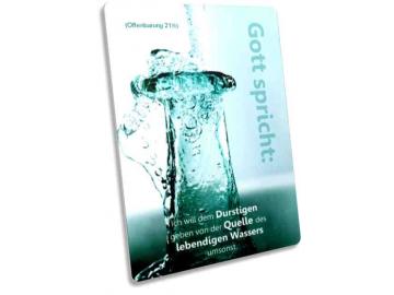 Christliche Postkarte: Wasserflasche