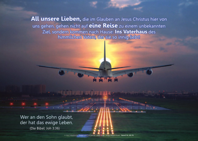 Poster Ewigkeitssonntag A3: Flugzeug im Landeanflug