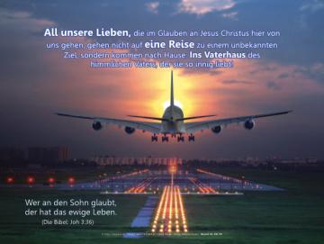 Poster Ewigkeitssonntag A3: Flugzeug im Landeanflug