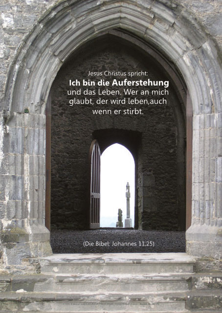 Christliches Poster A4: Steinportal alter Kapelle