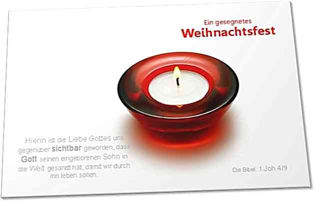 Weihnachtskarte - Postkarte: Roter Teelichthalter