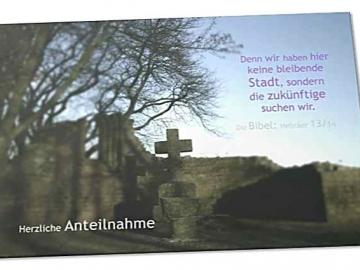 Christliche Trauerkarte: Banter Ruine - Kondolenzkarte
