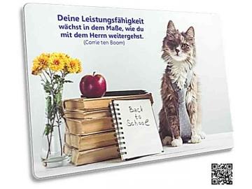 Christliche Postkarte: Katze mit Schlips - Zitat von Corrie ten Boom