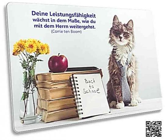 Christliche Postkarte: Katze mit Schlips
