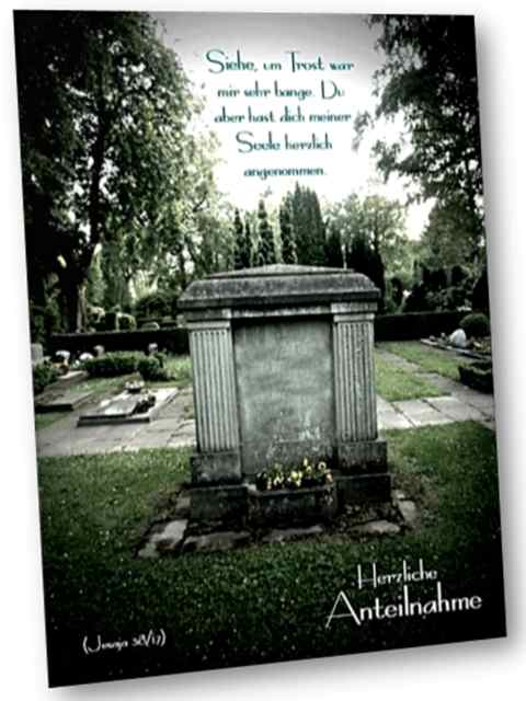 Christliche Trauerkarte: Alter Friedhof