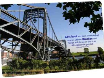 Postkarte: Kaiser-Wilhelm-Brücke im Sommer
