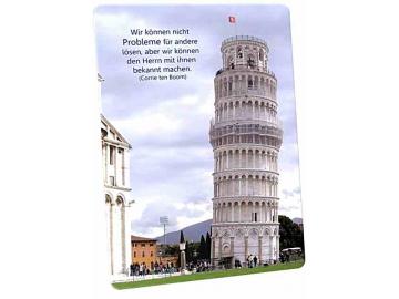 Christliche Postkarte: Der schiefe Turm von Pisa