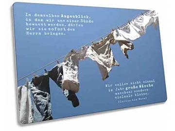 Christliche Postkarte: Jeanshosen auf Wäscheleine - Zitat von Corrie ten Boom