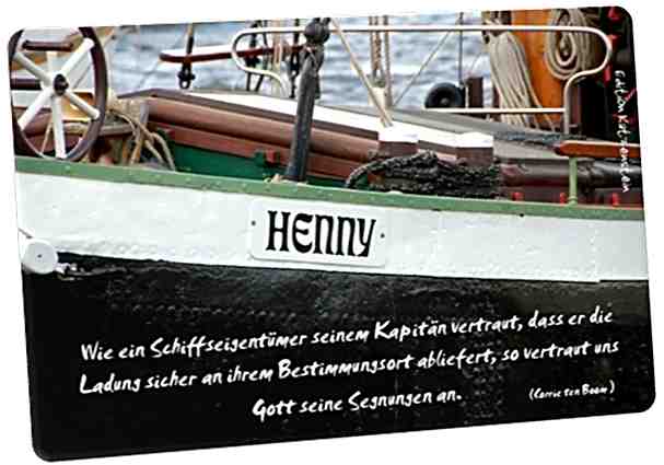 Christliche Postkarte: Nostalgieschiff Henny