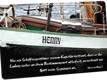 Christliche Postkarte: Nostalgieschiff Henny