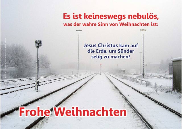 Poster Weihnachten A1: Verschneite Bahnstrecke
