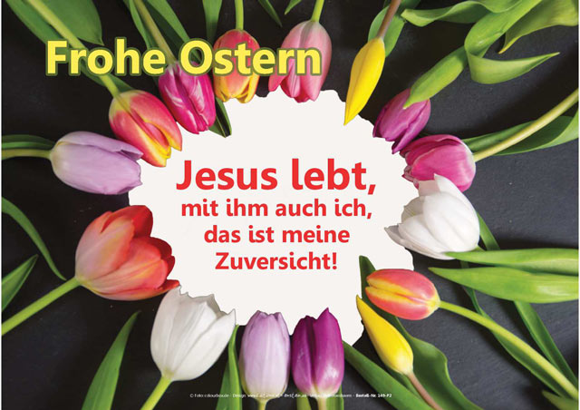 Poster A3 Ostern - Kreis bunter Tulpen