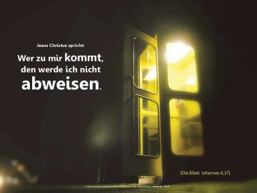 Christliches Poster A3: Telefonzelle mit offener Tür