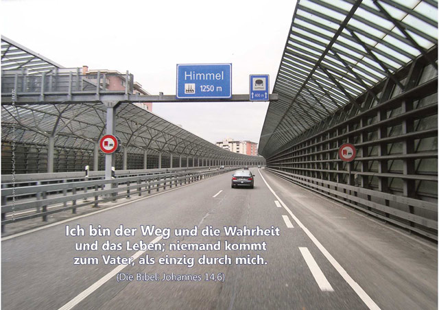 Christliches Poster A3: Autobahnszene