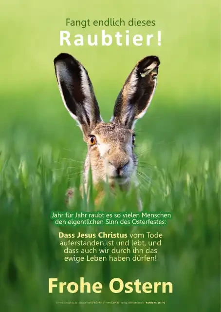 Poster Ostern A2 - Feldhase im Gras