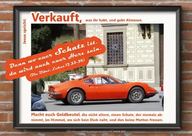 Christliches Poster A2 - Roter Sportwagen