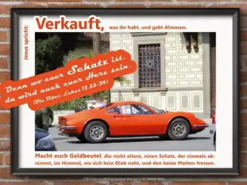 Christliches Poster A4 - Roter Sportwagen