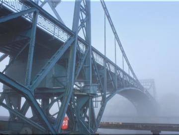 Leinwandbild: Kaiser-Wilhelm-Brücke im Morgennebel I