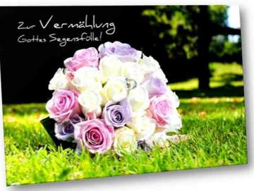 Hochzeitskarte: Brautstrauß im Gras