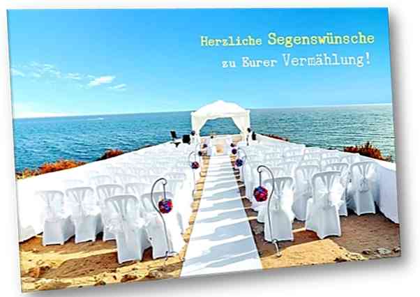 Christliche Hochzeitskarte: Strandhochzeit - Karte zur Vermählung