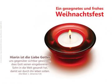 Poster Weihnachten A3: Roter Teelichthalter