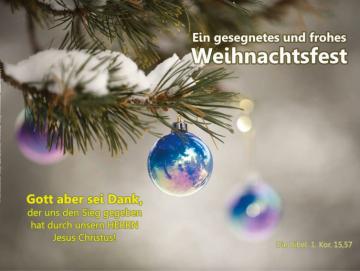 Poster Weihnachten A3: Tannenzweig mit Weihnachtskugeln