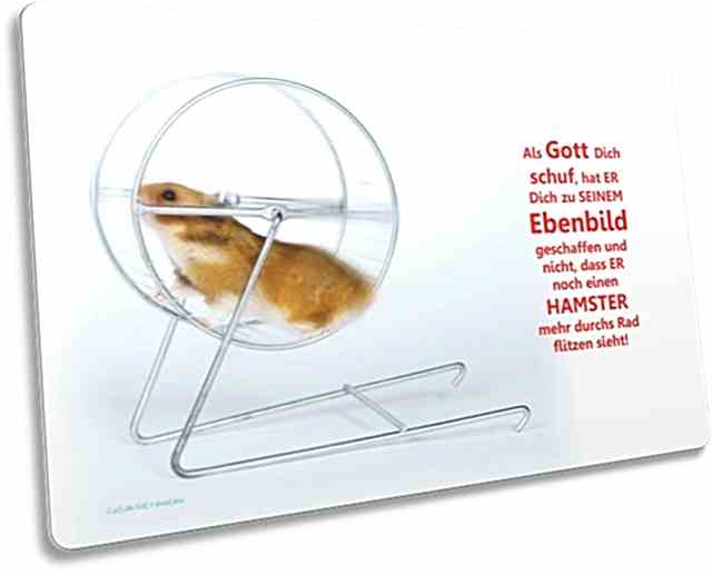 Postkarte: Hamster im Hamsterrad
