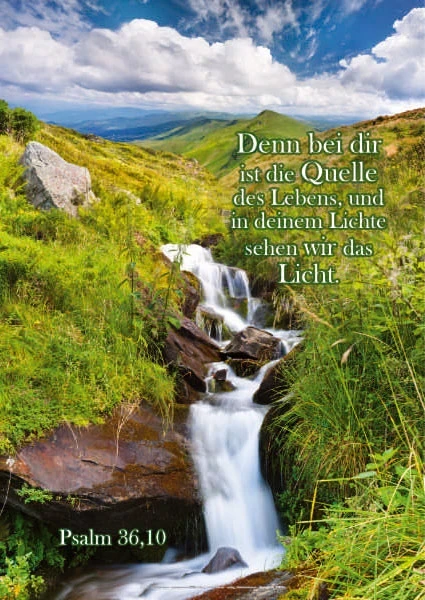Christliches Poster A1 – Kleiner Wasserfall – Psalm 36,10