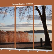 3er-Set Roll-Up Displays mit Abendstimmung am Plattensee ohne Texteindruck – dezente und stilvolle Trauerdekoration für Bestatterbedarf (300 x 200 cm)