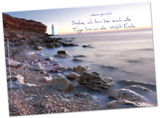 Poster A1: Felsenstrand mit Leuchtturm