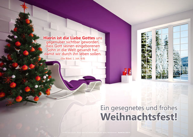 Poster Weihnachten A4: Modernes Wohnzimmer