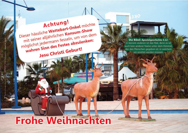Poster Weihnachten A4: Plastik-Weihnachtsmann
