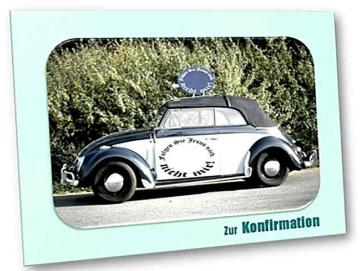 Konfirmationskarte: Käfer Cabrio Oldtimer