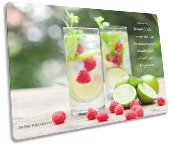 Christliche Postkarte: Limonadengläser
