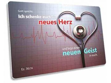 Christliche Postkarte: Stethoskop vor EKG-Aufzeichnung