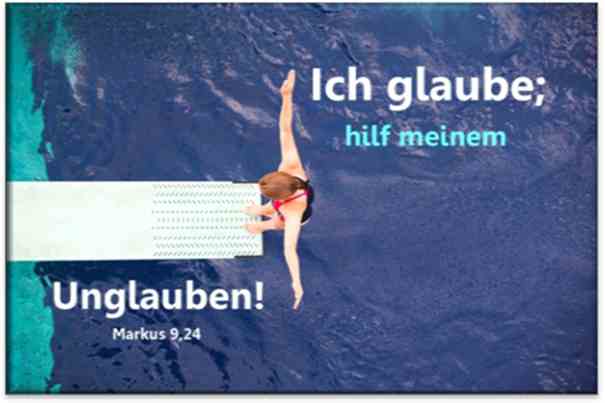 Jahreslosung 2020 Klappkarte: Turmspringerin- Jahreslosungskarte