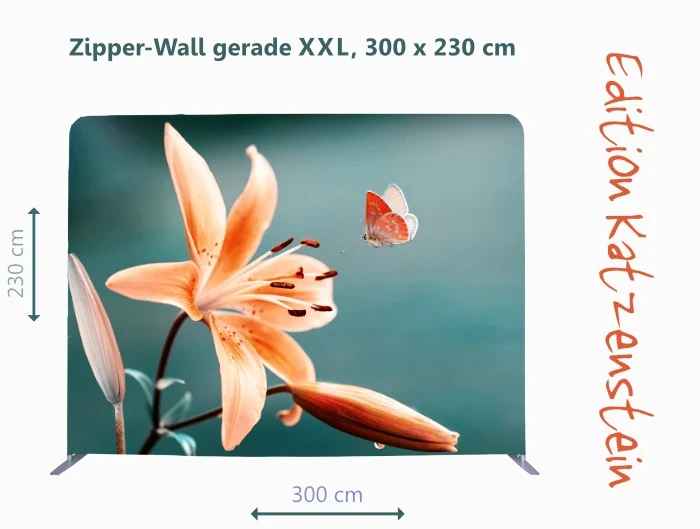 Bestatterbedarf -Zipper-Wall - Lilie und Schmetterling - Hallendeko