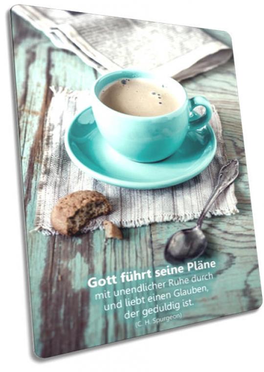 Christliche Postkarte Motiv: Tasse mit frisch gebrühtem Kaffee