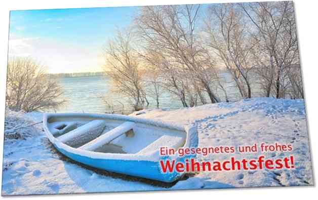 Weihnachtskarte: Ruderboot