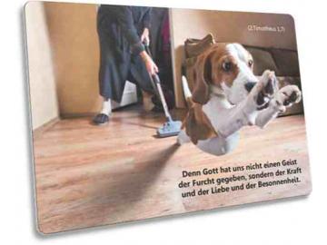 Postkarte Motiv: Flüchtender Hund