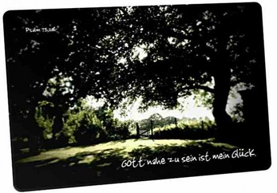 Christliche Postkarte: Verträumter Garten