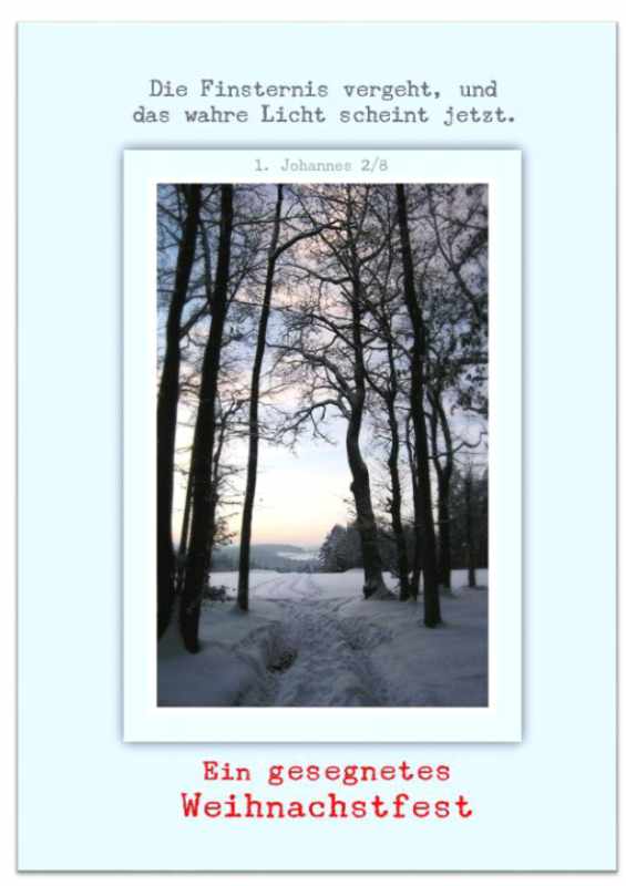 Weihnachtskarte: Winterwald