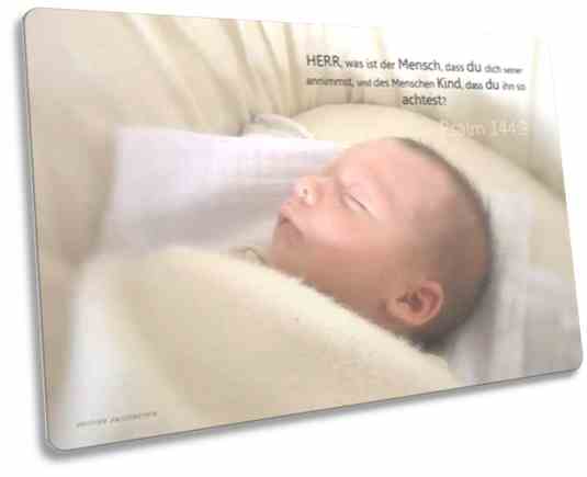 Christliche Postkarte: Schlafender Säugling