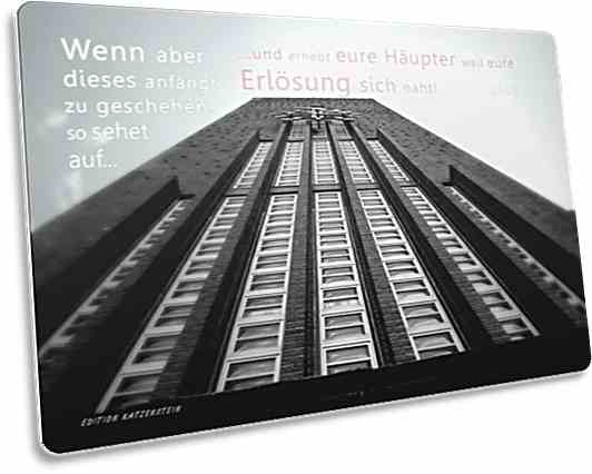 Christliche Postkarte: Rathausturm u. Uhr