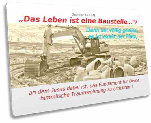 Christliche Postkarte: Baustelle