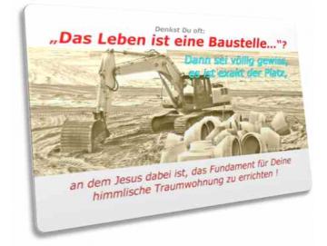 Christliche Postkarte: Baustelle
