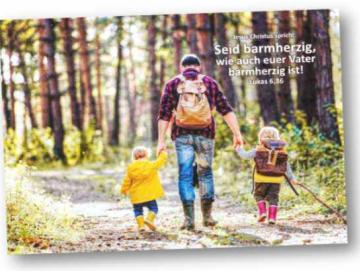 Poster A2 Jahreslosung 2021  - Vater auf Wanderung m.s. Kindern